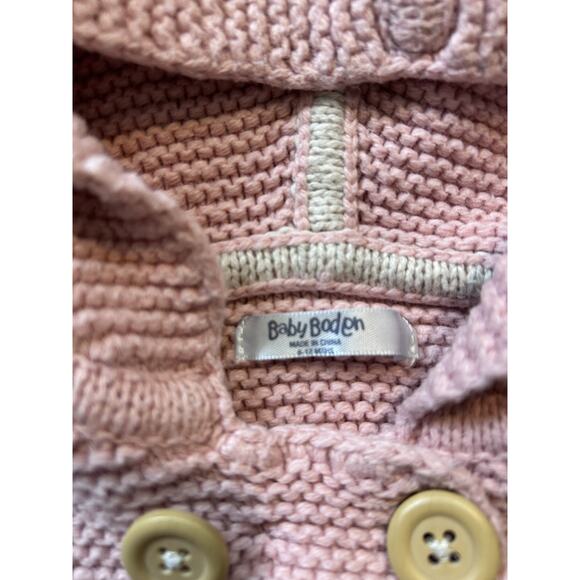 🎀 Baby Boden Pink Hooded Sweater, 6-12 Months - Picture 3 of 6